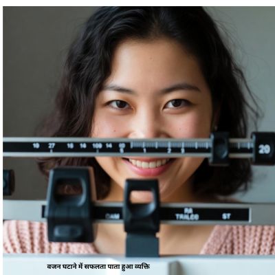 वजन घटाने में सफलता पाता हुआ व्यक्ति